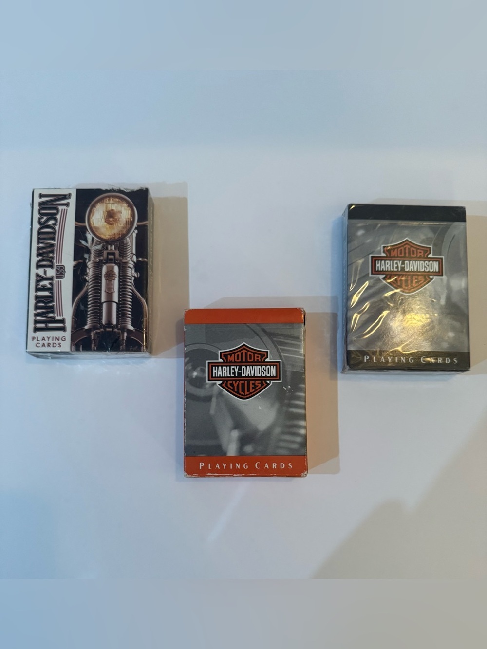3 Harley Davidson Playing Cards 2 Sealed & 1 Unsealed But New Cards